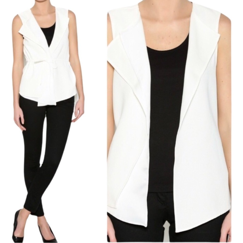 OLIVE + OAK Cream Sleeveless Blazer - Nordstrom